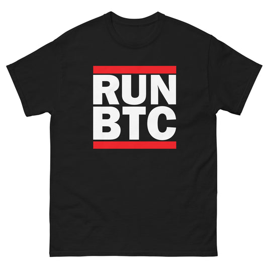 Crypto Bitcoin RUN BTC T-Shirt in Black