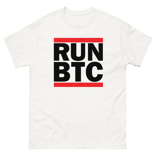 Crypto Bitcoin RUN BTC T-Shirt in White